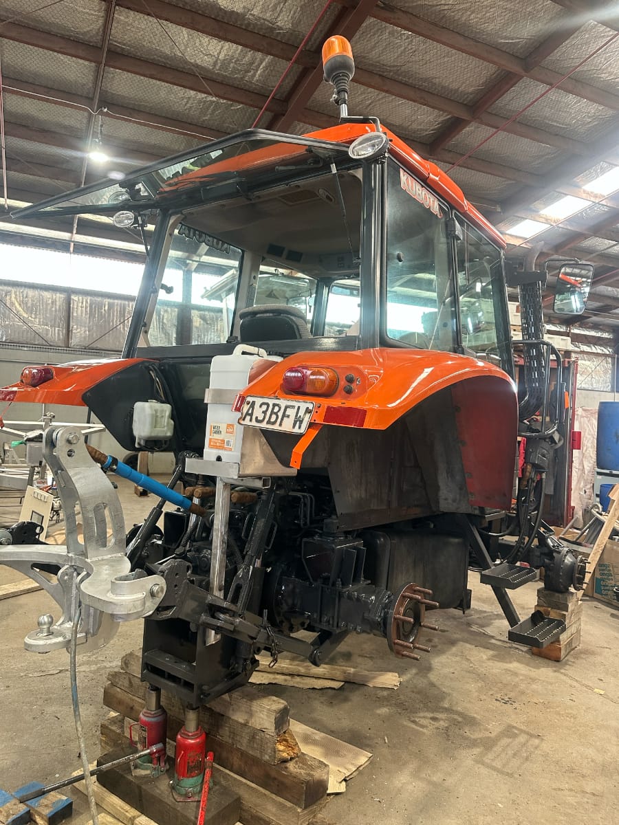 Beach Tractor Overhaul Underway by Our TEKAM Marine Team: MD; Brian and Engineer Roy